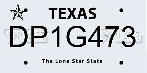 DP1G473 Texas License Plate