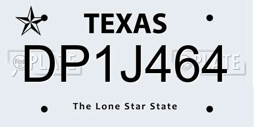 DP1J464 Texas License Plate