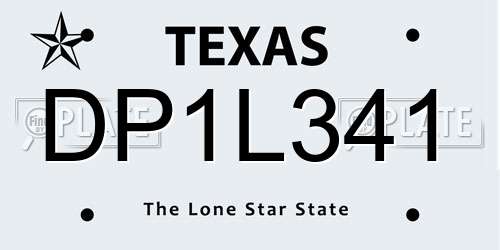 DP1L341 Texas License Plate