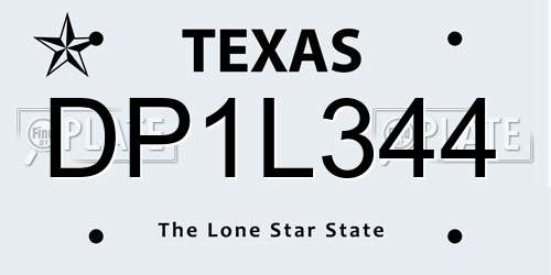 DP1L344 Texas License Plate