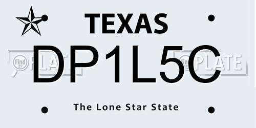 DP1L5C Texas License Plate