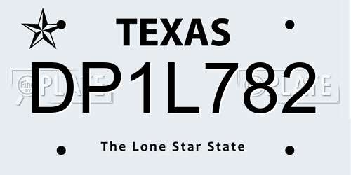 DP1L782 Texas License Plate