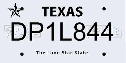 DP1L844 Texas License Plate
