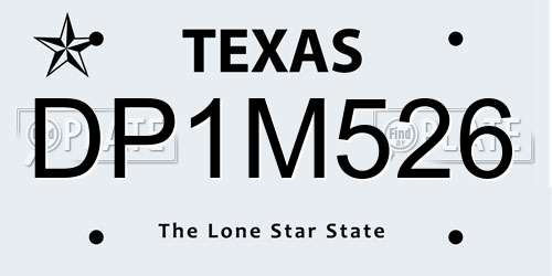DP1M526 Texas License Plate