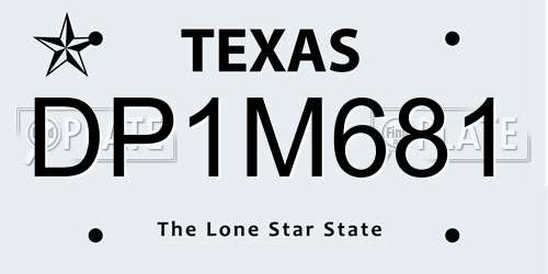 DP1M681 Texas License Plate