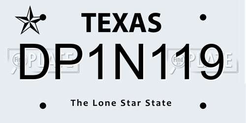 DP1N119 Texas License Plate