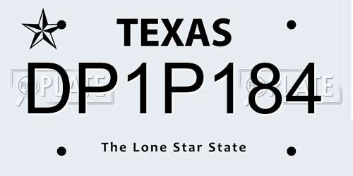 DP1P184 Texas License Plate