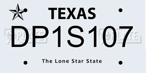 DP1S107 Texas License Plate