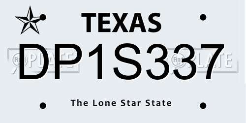 DP1S337 Texas License Plate