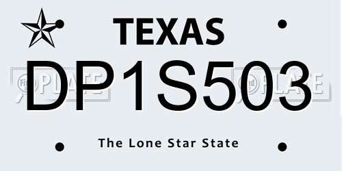 DP1S503 Texas License Plate