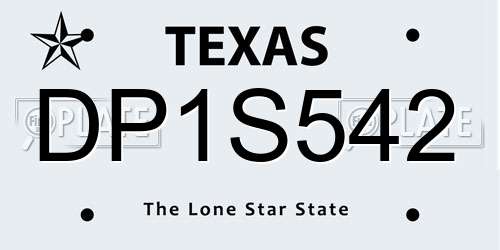 DP1S542 Texas License Plate