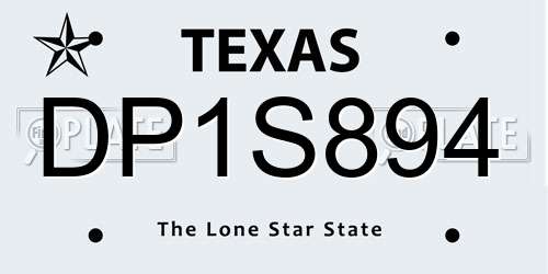 DP1S894 Texas License Plate