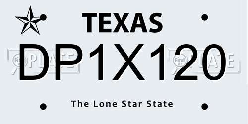 DP1X120 Texas License Plate