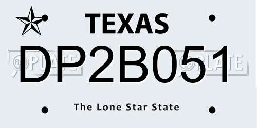 DP2B051 Texas License Plate