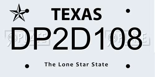 DP2D108 Texas License Plate