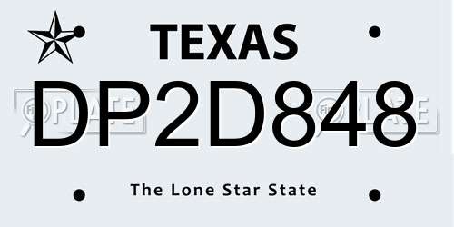 DP2D848 Texas License Plate