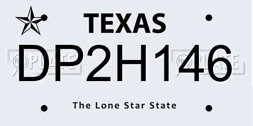 DP2H146 Texas License Plate
