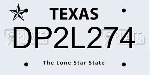 DP2L274 Texas License Plate