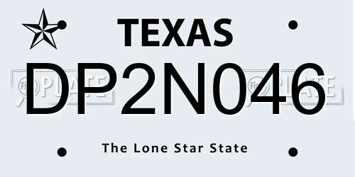 DP2N046 Texas License Plate