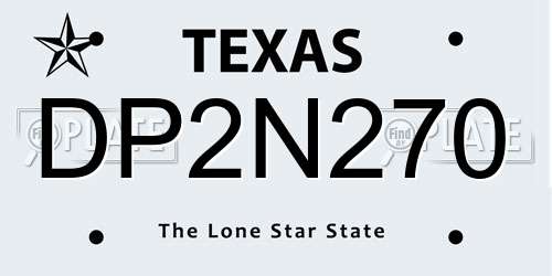 DP2N270 Texas License Plate