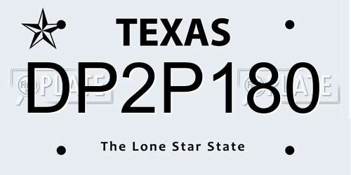 DP2P180 Texas License Plate