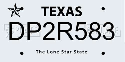 DP2R583 Texas License Plate