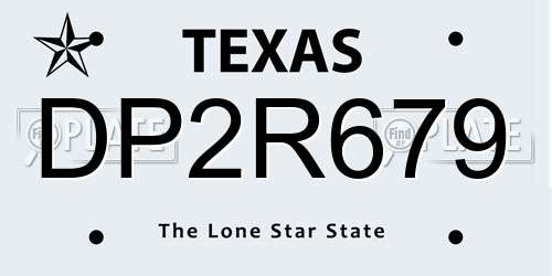 DP2R679 Texas License Plate