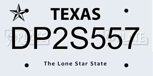 DP2S557 Texas License Plate