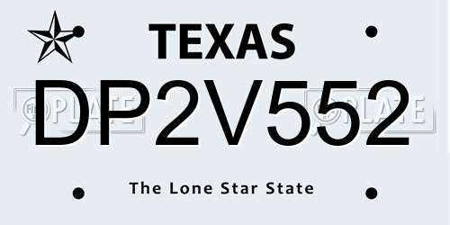 DP2V552 Texas License Plate