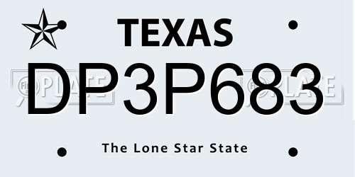 DP3P683 Texas License Plate