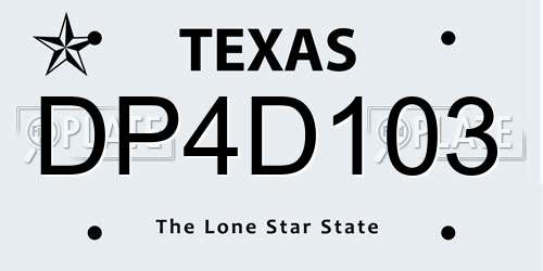 DP4D103 Texas License Plate
