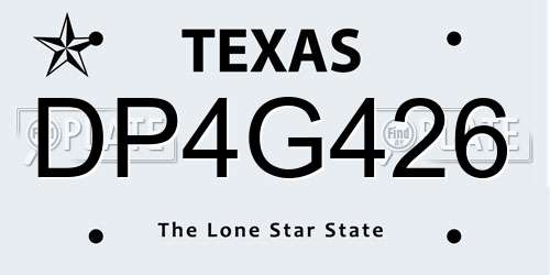 DP4G426 Texas License Plate