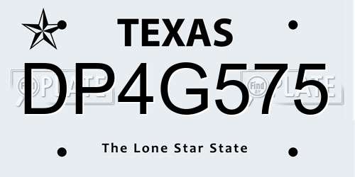 DP4G575 Texas License Plate