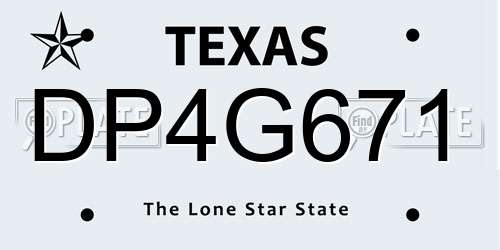 DP4G671 Texas License Plate
