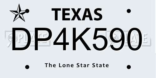 DP4K590 Texas License Plate