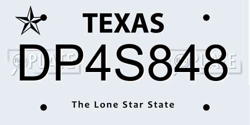 DP4S848 Texas License Plate