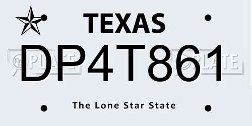 DP4T861 Texas License Plate