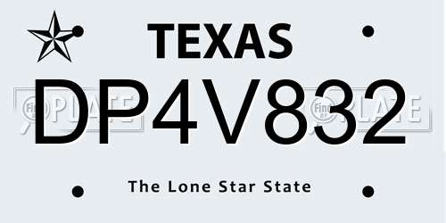 DP4V832 Texas License Plate