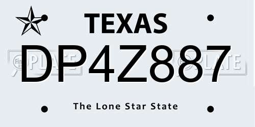 DP4Z887 Texas License Plate