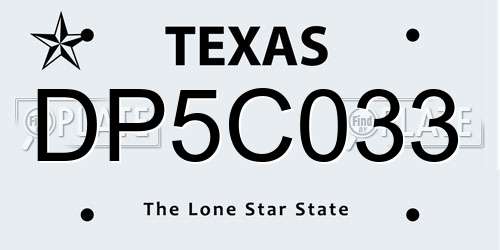 DP5C033 Texas License Plate