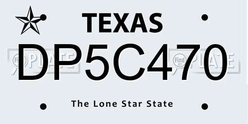 DP5C470 Texas License Plate