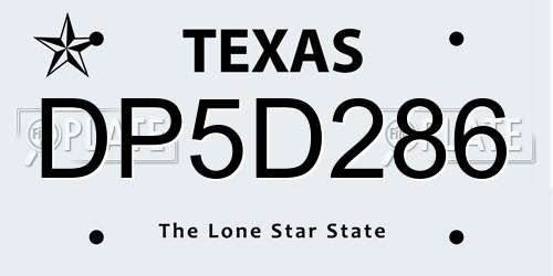 DP5D286 Texas License Plate