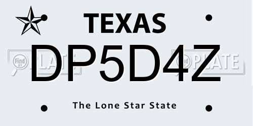 DP5D4Z Texas License Plate