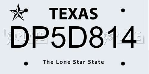 DP5D814 Texas License Plate