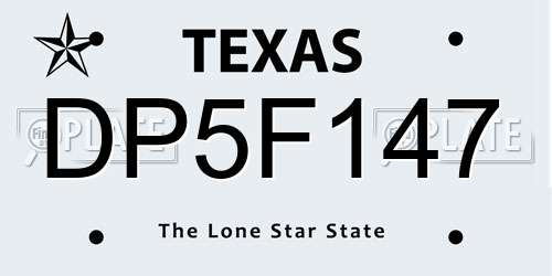 DP5F147 Texas License Plate