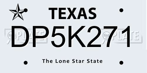 DP5K271 Texas License Plate