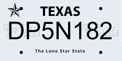DP5N182 Texas License Plate