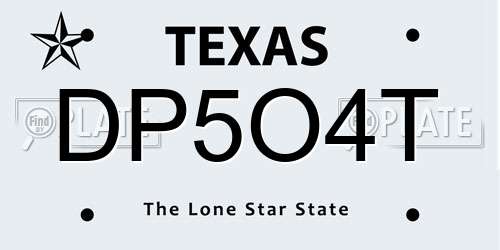 DP5O4T Texas License Plate