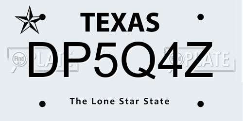 DP5Q4Z Texas License Plate