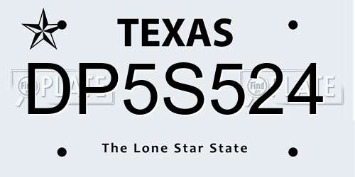 DP5S524 Texas License Plate
